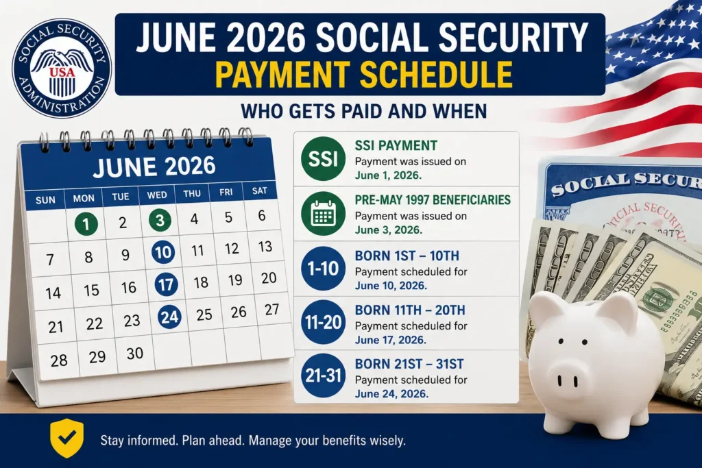June 2026 Social Security Payment Schedule